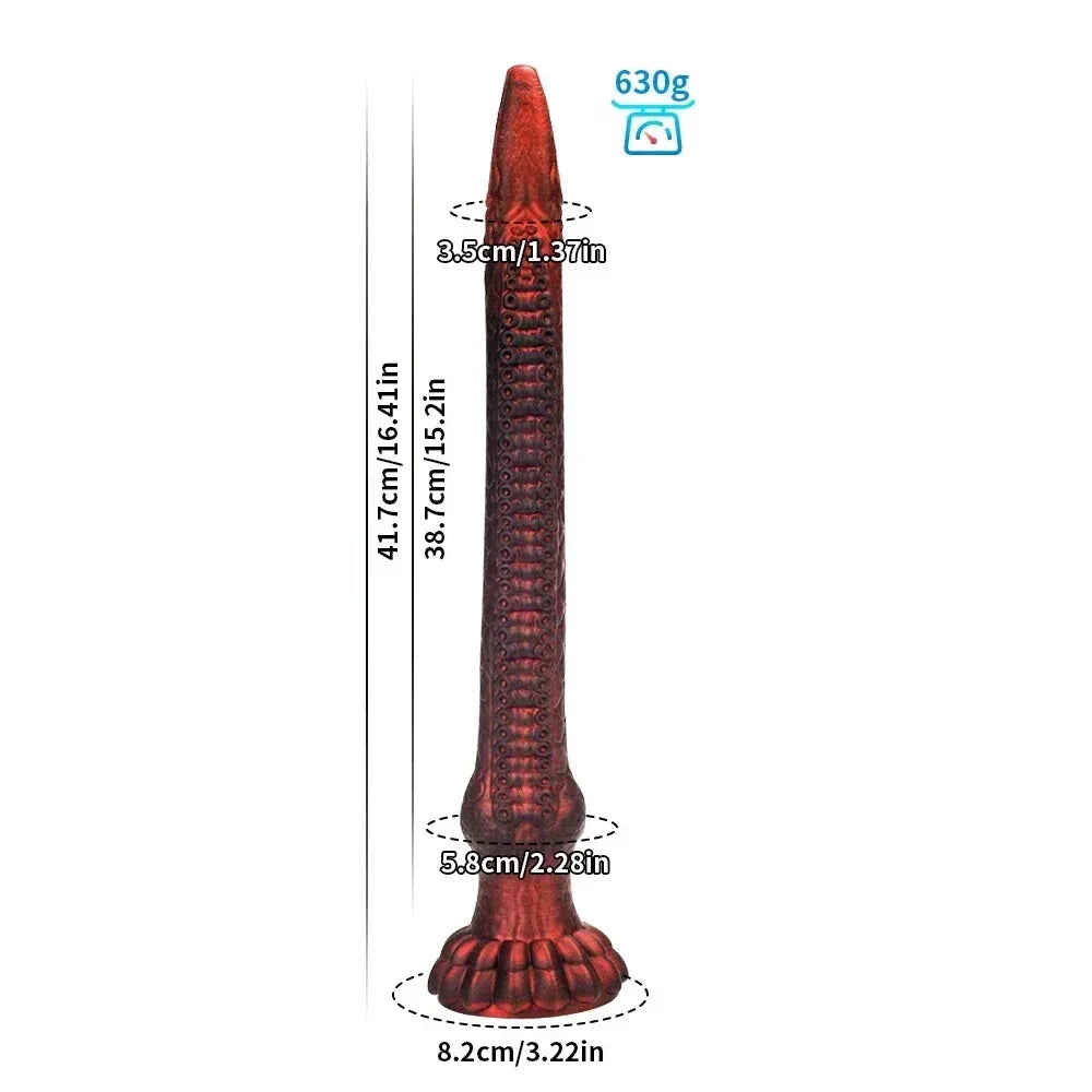 16.4 Inch Ultra Long Silicone Dildo With Strong Suction Cup
